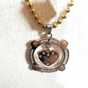 C*Note NWT Stainless Steel Pendant Heart Necklace Initial M Monogram $110